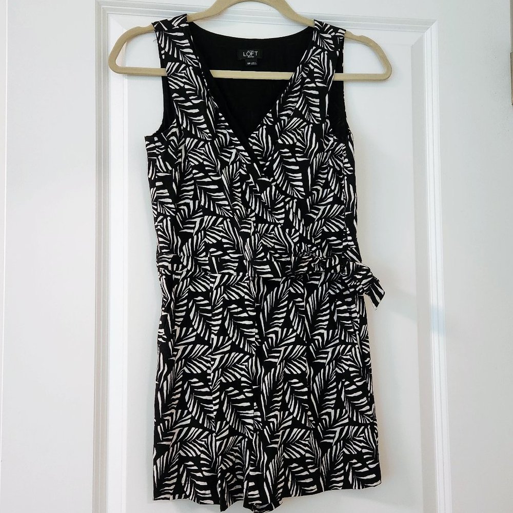Loft Black/White Print Romper